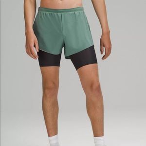 Lululemon lightweight lined running shorts 4” in tidlewave teal
